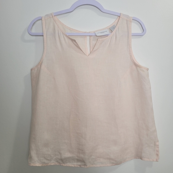 Liz Claiborne Minimalist Light Peach Linen Tank Top Blouse S - Picture 1 of 6